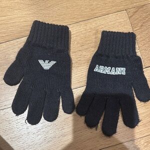 Giorgio Armani Dark Knit Gloves for Men
